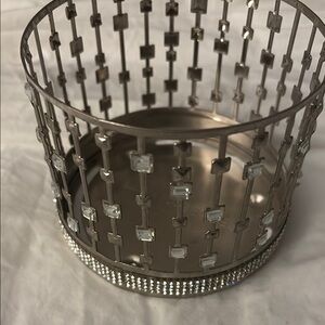 Bath & Body Works Silver Candle Holder with Intricate Metalwork